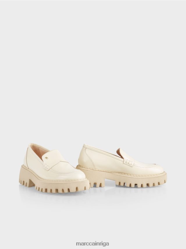 apavi tumšs krēms VRBHXD1558 Marc Cain zemas kurpes ar dekoratīvām šuvēm