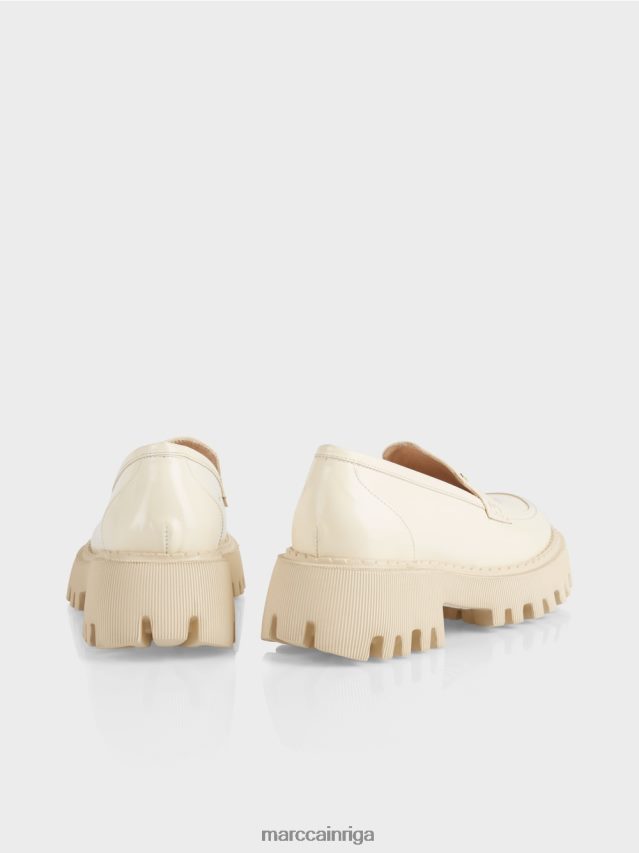 apavi tumšs krēms VRBHXD1558 Marc Cain zemas kurpes ar dekoratīvām šuvēm