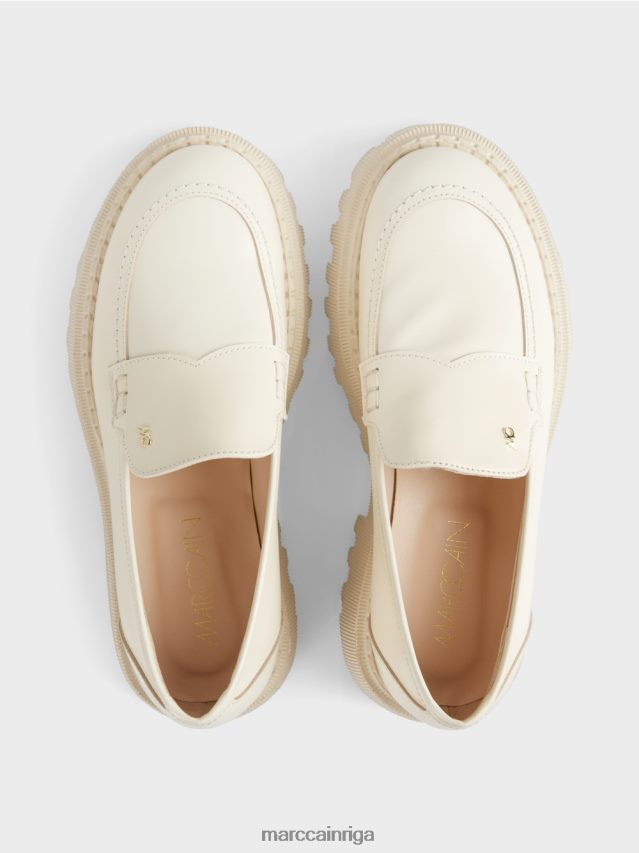 apavi tumšs krēms VRBHXD1558 Marc Cain zemas kurpes ar dekoratīvām šuvēm