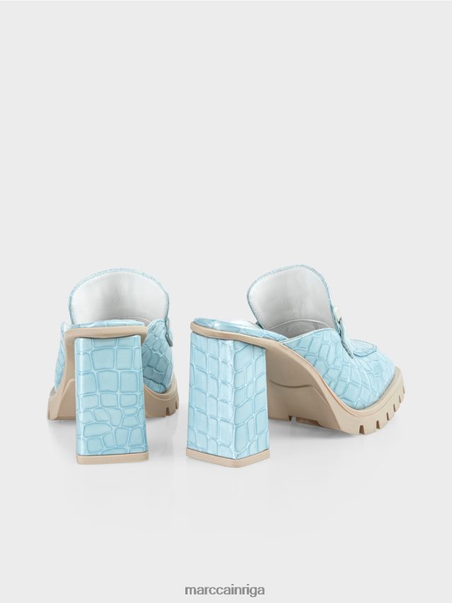 apavi atmosfēras zils VRBHXD1639 Marc Cain \"pārdomājiet kopā\" ​​mākslīgās krokošanas slip-ons