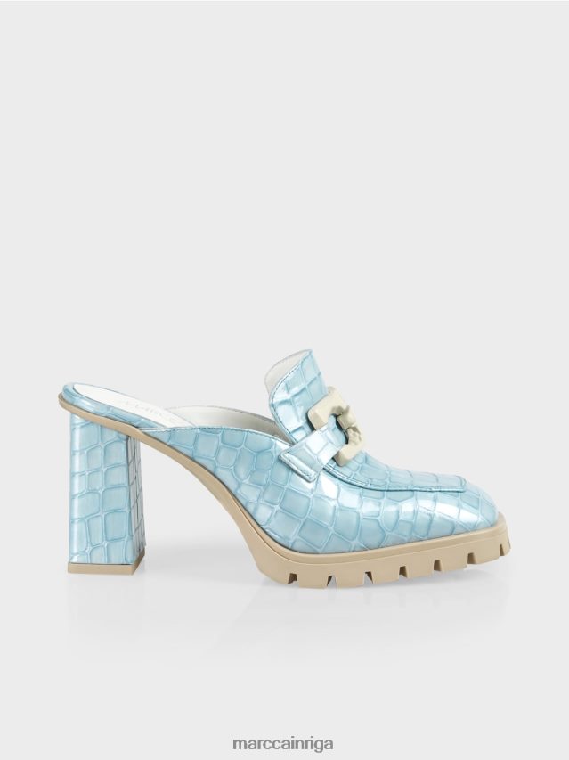 apavi atmosfēras zils VRBHXD1639 Marc Cain \"pārdomājiet kopā\" ​​mākslīgās krokošanas slip-ons