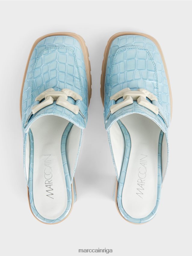 apavi atmosfēras zils VRBHXD1639 Marc Cain \"pārdomājiet kopā\" ​​mākslīgās krokošanas slip-ons