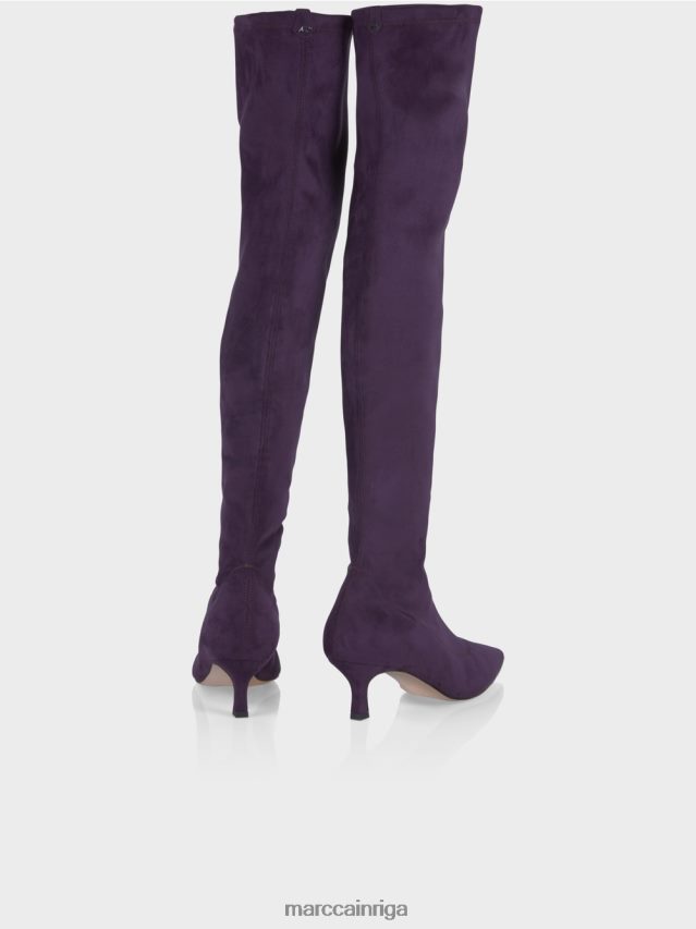 apavi iekrāsota plūme VRBHXD1587 Marc Cain overknees ar kaķēnu papēžiem