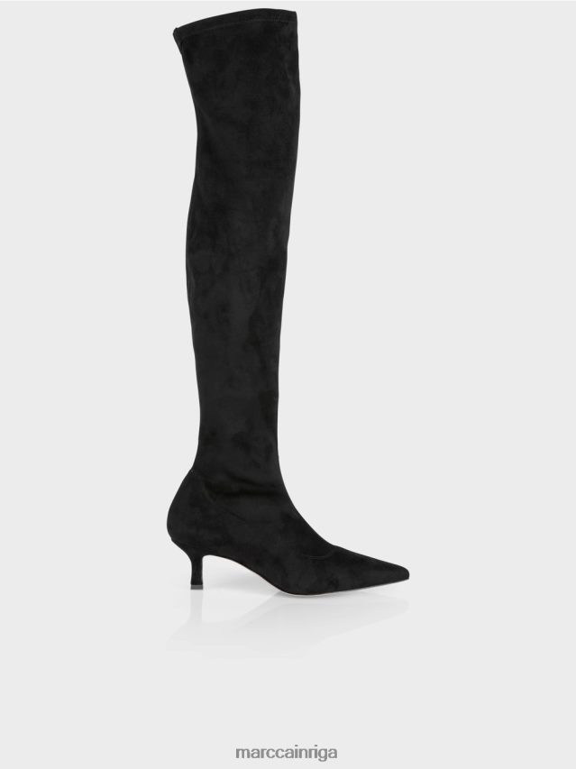 apavi melns VRBHXD1576 Marc Cain overknees ar kaķēnu papēžiem