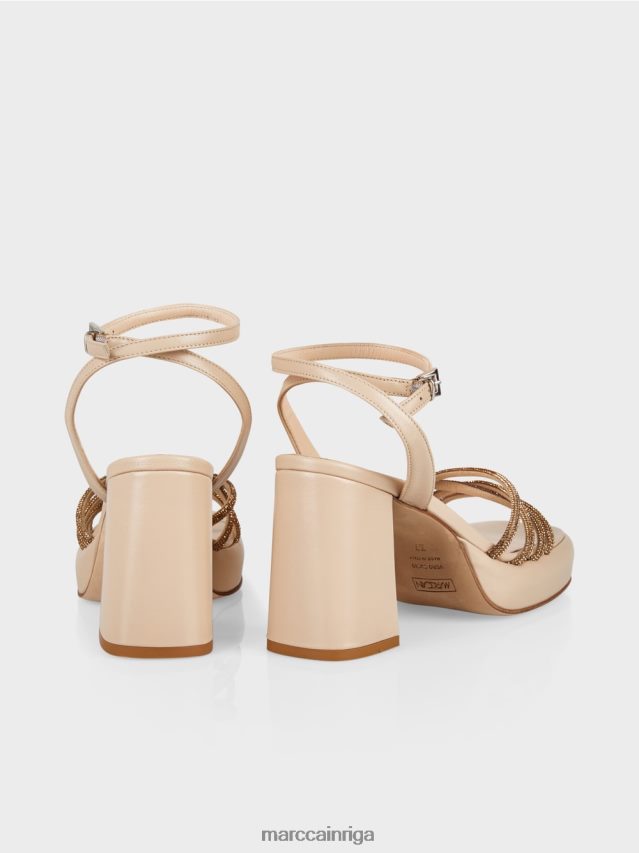 apavi panna cotta VRBHXD1596 Marc Cain sievišķīgas sandales ar potīšu siksnām