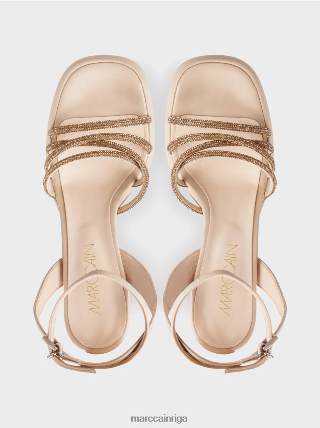 apavi panna cotta VRBHXD1596 Marc Cain sievišķīgas sandales ar potīšu siksnām