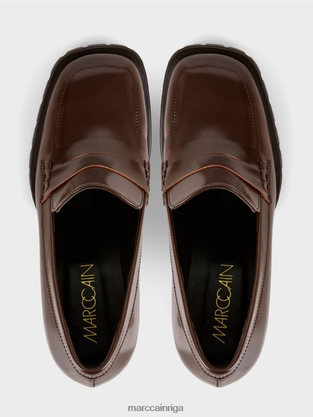 apavi tumšs koks VRBHXD1568 Marc Cain sūkņi ar bloka papēdi