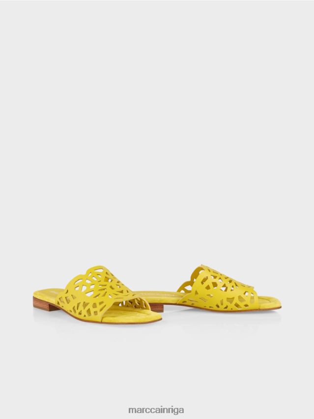 apavi citronzaļš VRBHXD1609 Marc Cain gaisīgas sandales ar izgriezumiem