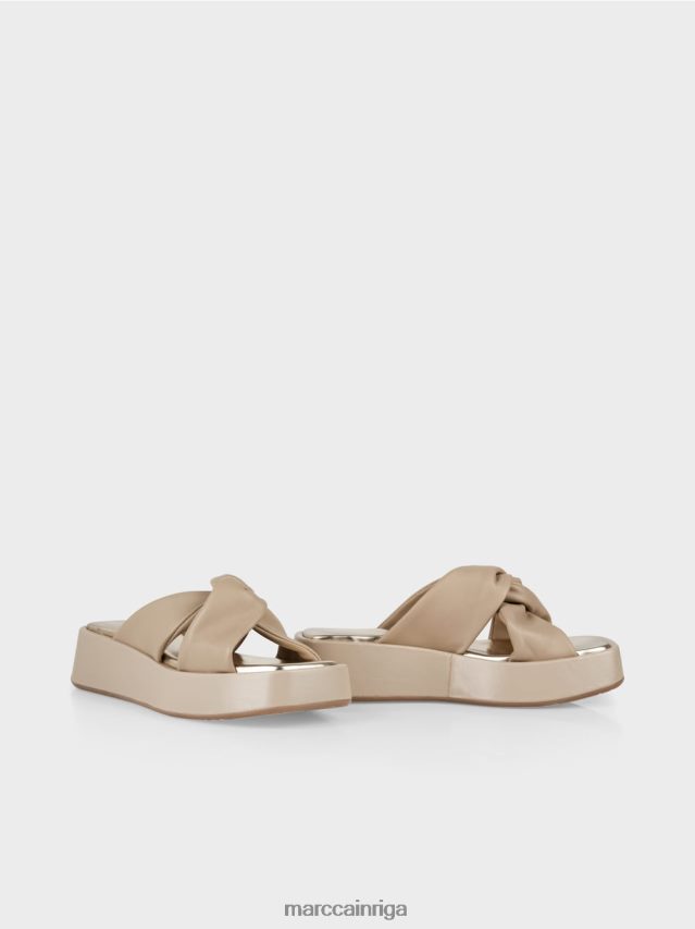 apavi dziļas smiltis VRBHXD1598 Marc Cain sandales ar mezgla detaļām