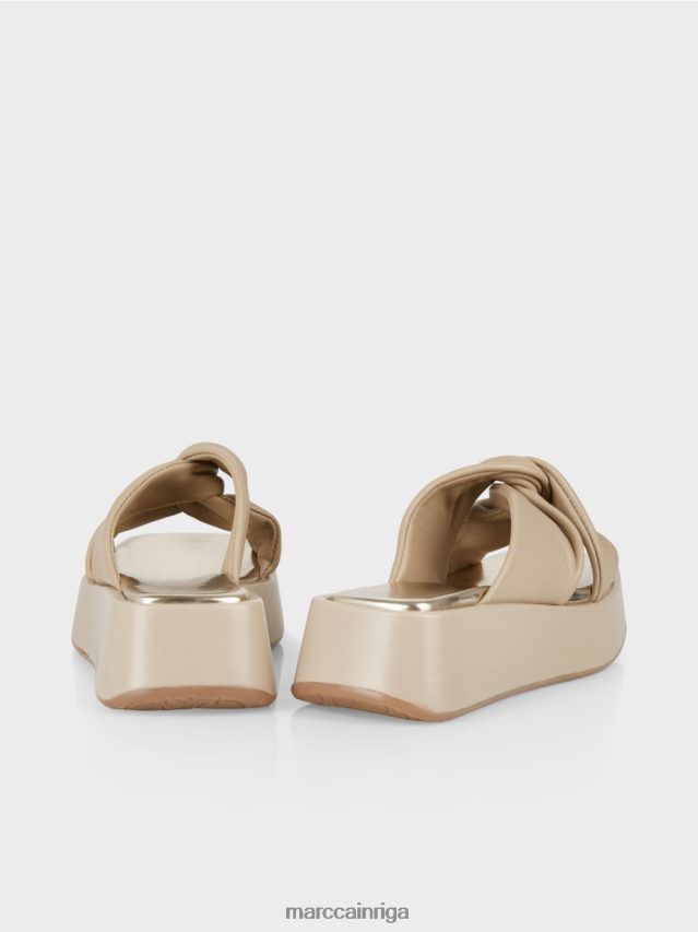 apavi dziļas smiltis VRBHXD1598 Marc Cain sandales ar mezgla detaļām