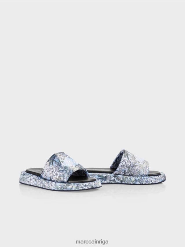 apavi gaiši pūderzils VRBHXD1629 Marc Cain sandales ziedu dizainā