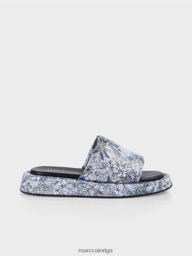 apavi gaiši pūderzils VRBHXD1629 Marc Cain sandales ziedu dizainā