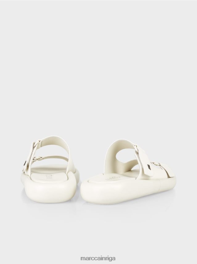 apavi gandrīz balts VRBHXD1613 Marc Cain sandales ar apaļu zoli