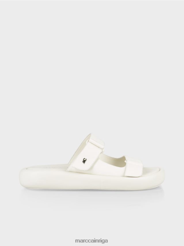 apavi gandrīz balts VRBHXD1613 Marc Cain sandales ar apaļu zoli