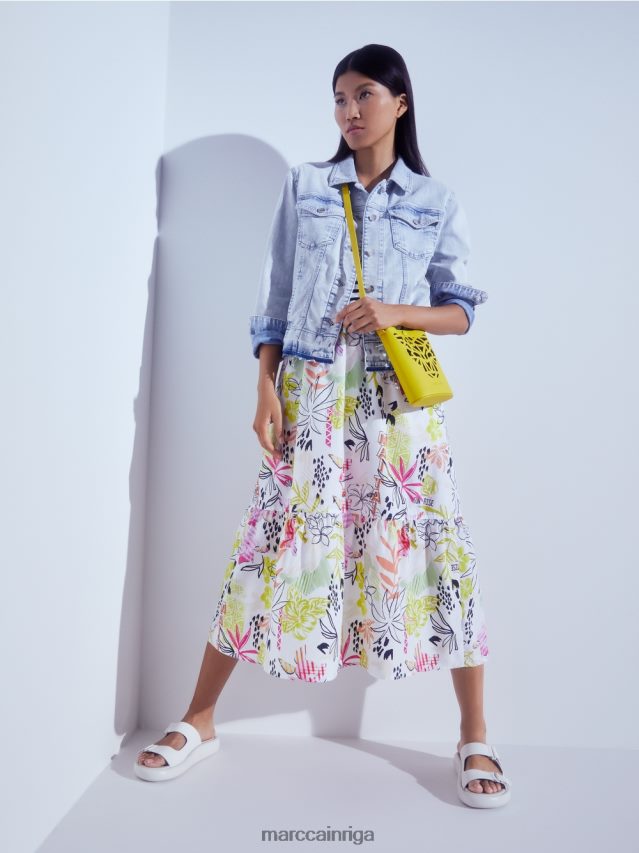 apavi gandrīz balts VRBHXD1613 Marc Cain sandales ar apaļu zoli