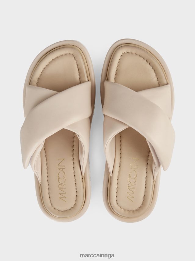 apavi krēms VRBHXD1610 Marc Cain sandales ar pieskāriena aizdari