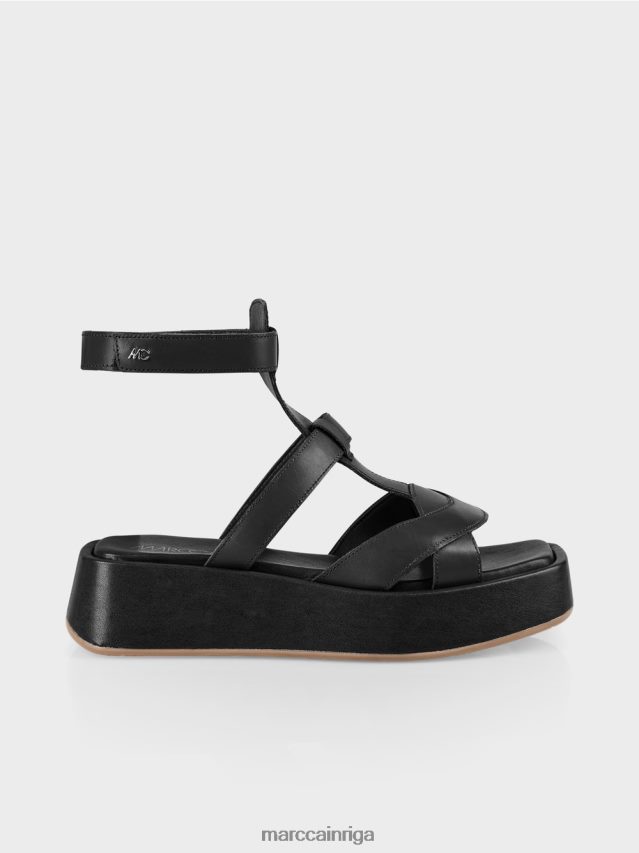 apavi melns VRBHXD1595 Marc Cain sandales ar potīšu siksnām