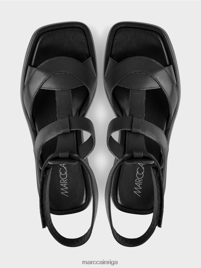 apavi melns VRBHXD1595 Marc Cain sandales ar potīšu siksnām