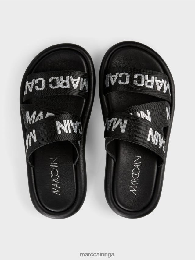 apavi melns VRBHXD1597 Marc Cain mūsdienīgas sandales ar mc uzrakstiem