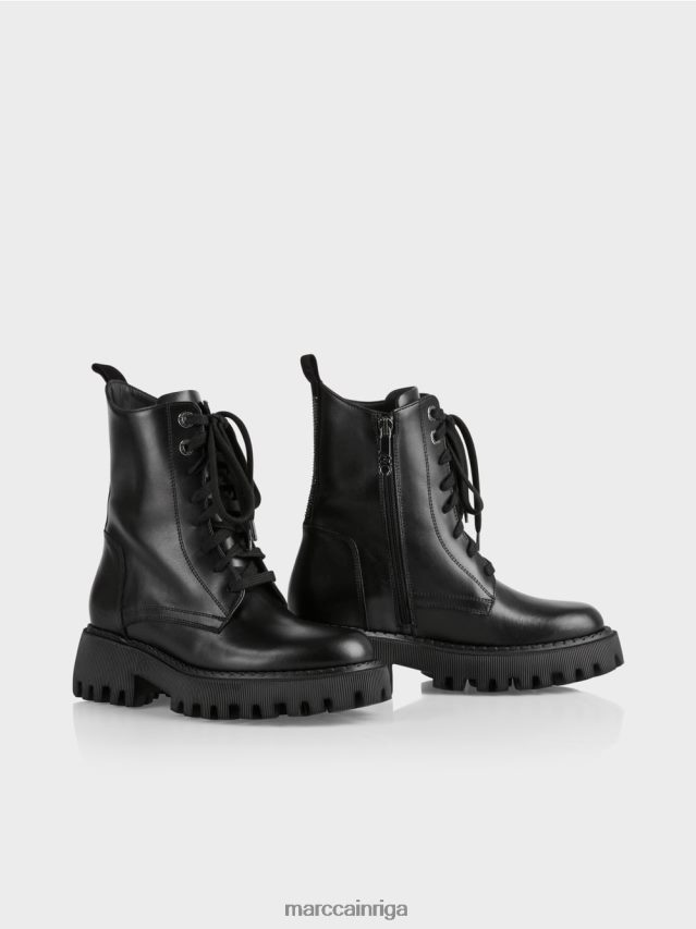 apavi melns VRBHXD1574 Marc Cain izturīgi zābaki ar rhinestones