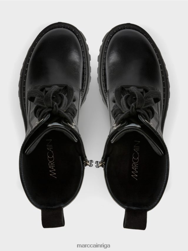 apavi melns VRBHXD1574 Marc Cain izturīgi zābaki ar rhinestones