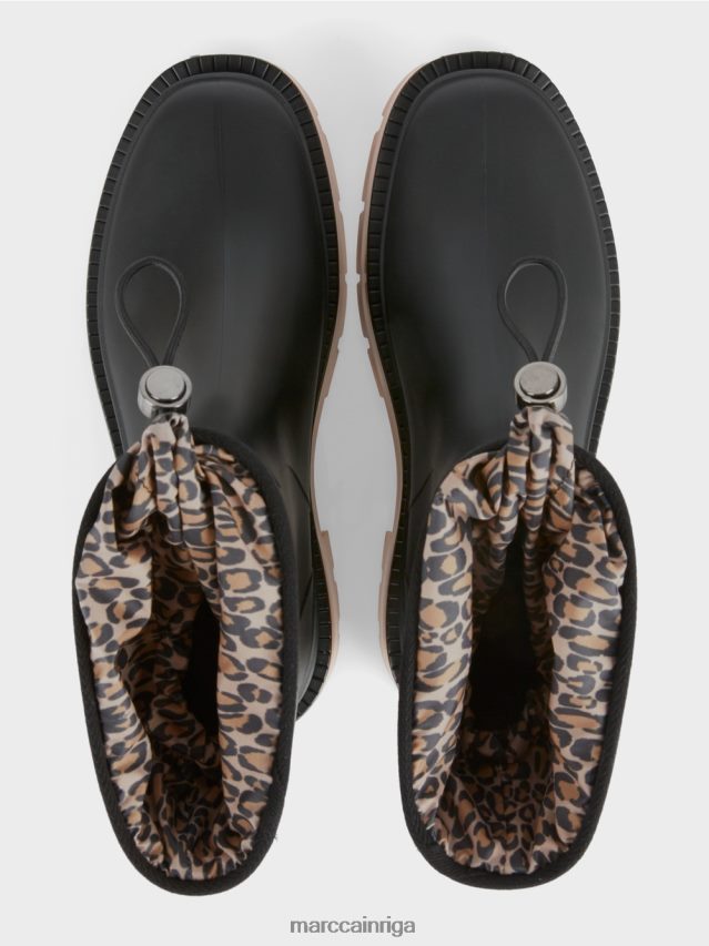 apavi melns VRBHXD1580 Marc Cain gumijas puszābaki ar leo oderi