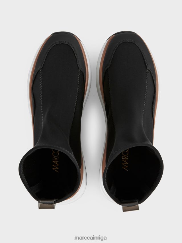 apavi melns VRBHXD1626 Marc Cain vidēja piegriezuma kurpes ar leoparda papēdi