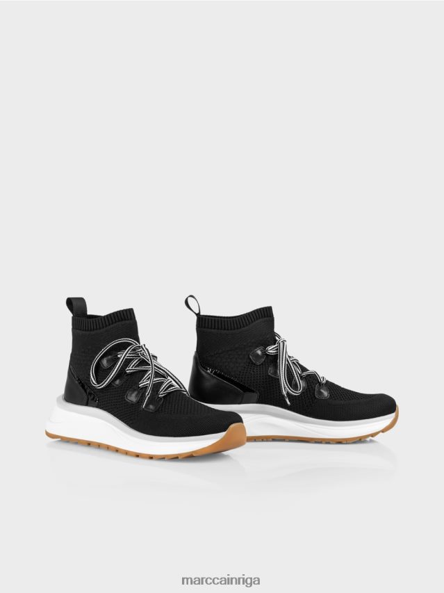 apavi melns VRBHXD1647 Marc Cain vidēja piegriezuma kurpes trikotāžas dizainā