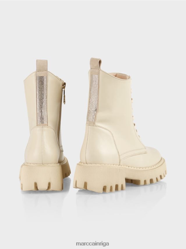 apavi tumšs krēms VRBHXD1557 Marc Cain izturīgi zābaki ar rhinestones