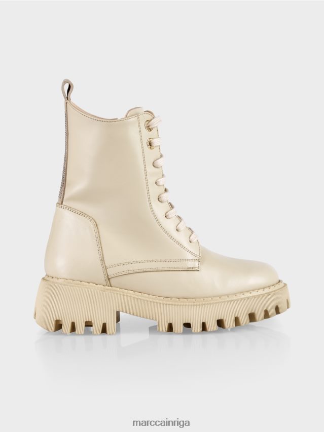 apavi tumšs krēms VRBHXD1557 Marc Cain izturīgi zābaki ar rhinestones