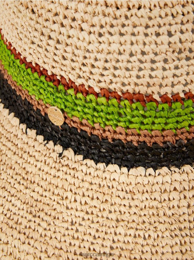 piederums dziļas smiltis VRBHXD1722 Marc Cain saules cepure no dabīgiem salmiem