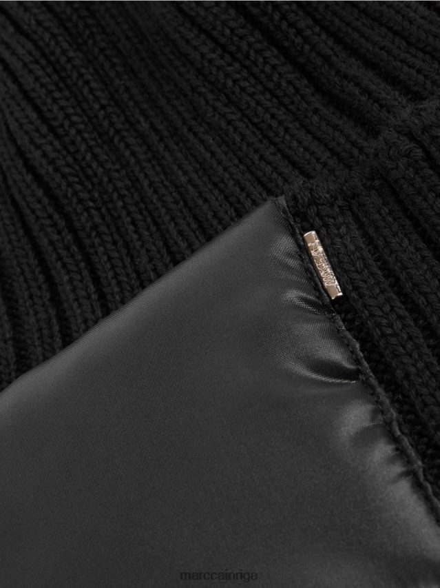 piederums melns VRBHXD1666 Marc Cain vilnas vāciņš ar ielāpu