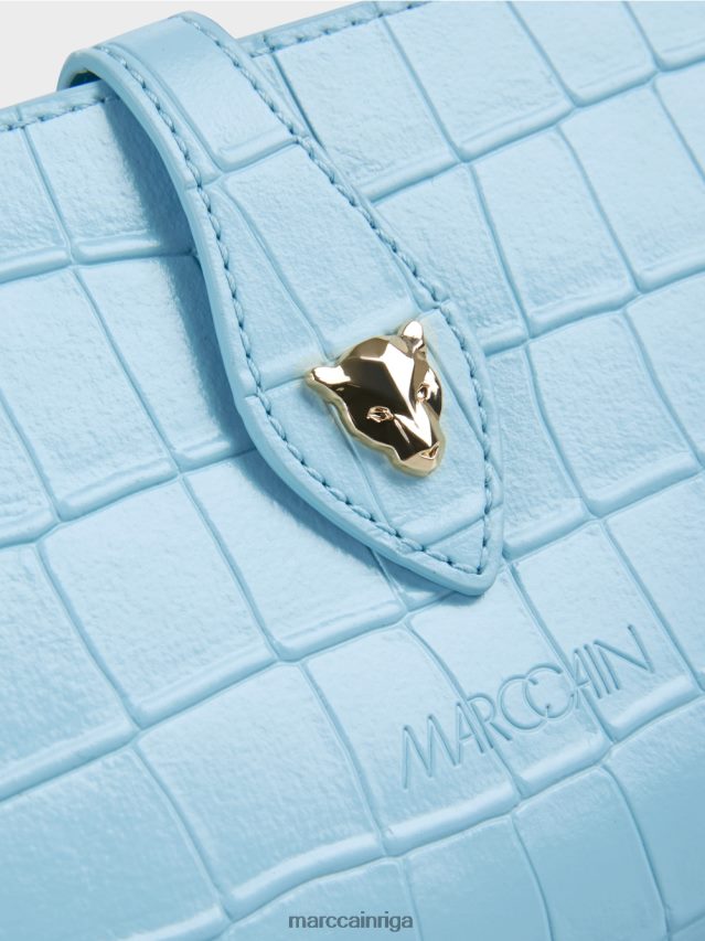 piederums atmosfēras zils VRBHXD1739 Marc Cain mākslīgā kroka maks no govs ādas