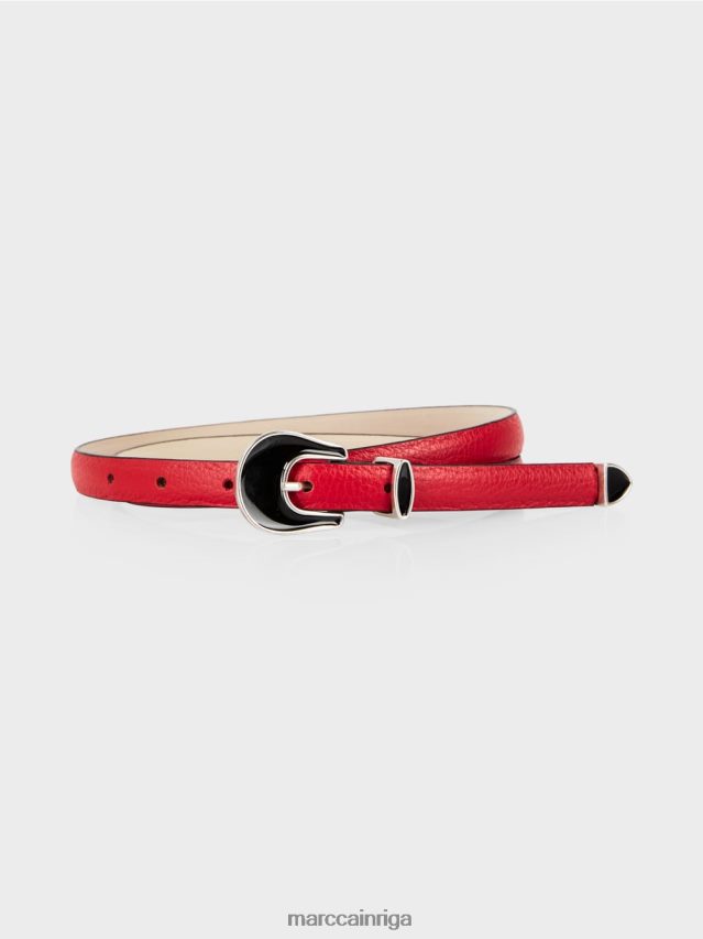 piederums dziļi sarkans VRBHXD1714 Marc Cain gurnu josta no govs ādas
