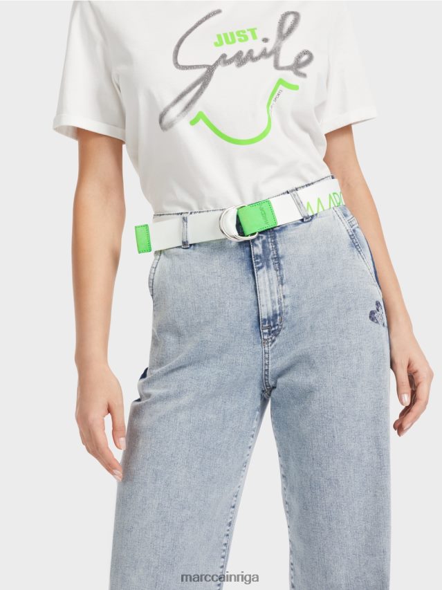 piederums spilgti šokējoši zaļš VRBHXD1699 Marc Cain vidukļa josta ar uzrakstu apdruku