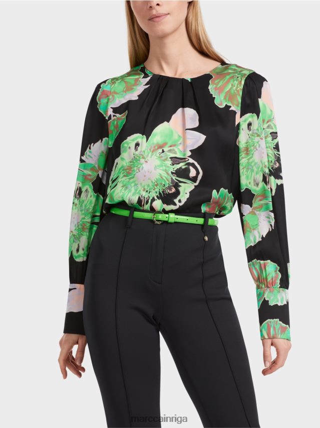 piederums tumši ābolu zaļš VRBHXD1662 Marc Cain šaura jostasvieta no govs ādas nappa