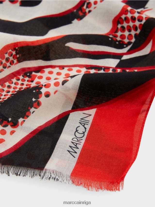 piederums campari VRBHXD1668 Marc Cain šalle ar stilizētu leo ​​apdruku