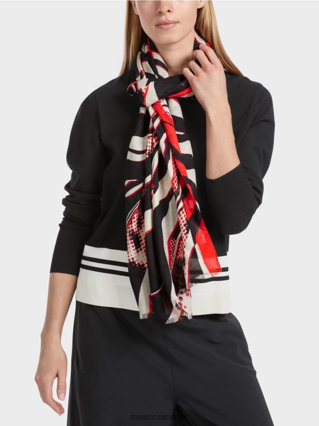 piederums campari VRBHXD1668 Marc Cain šalle ar stilizētu leo ​​apdruku