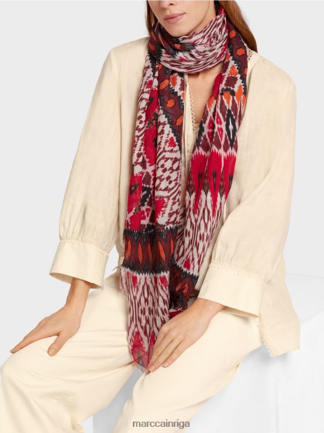 piederums dziļi sarkans VRBHXD1711 Marc Cain šalle no eleganta materiāla maisījuma