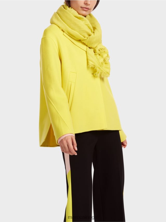 piederums mīksts citrons VRBHXD1702 Marc Cain vienkrāsains lakats ar bārkstīm