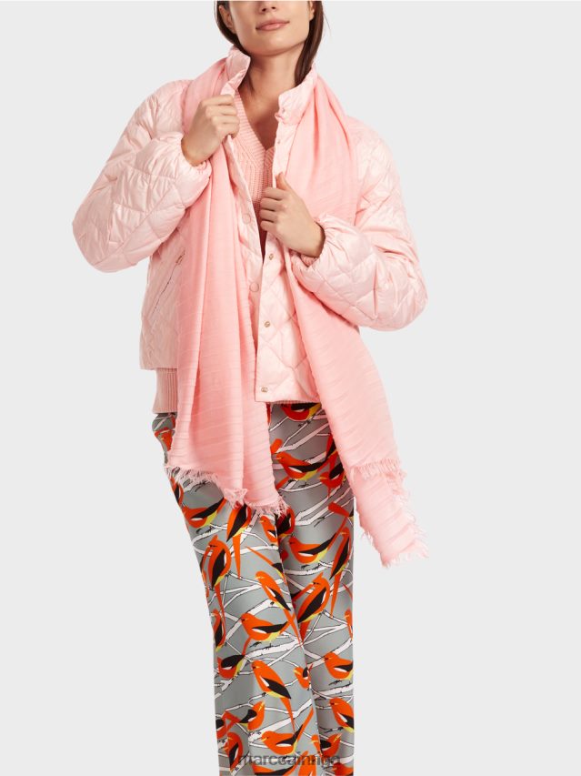 piederums mīksts pulveris rozā VRBHXD1701 Marc Cain vienkrāsains lakats ar bārkstīm