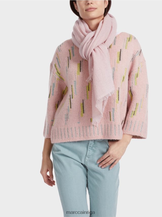 piederums mīksts pulveris rozā VRBHXD1705 Marc Cain eleganta austa šalle ar lureksu