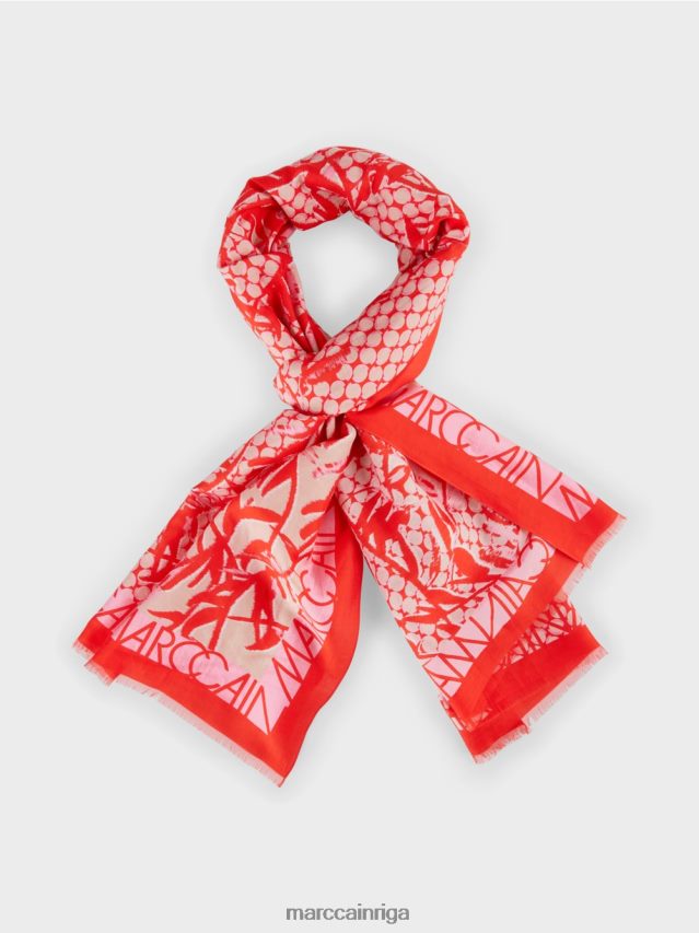 piederums mandarīns VRBHXD1735 Marc Cain šalle drukas maisījumā