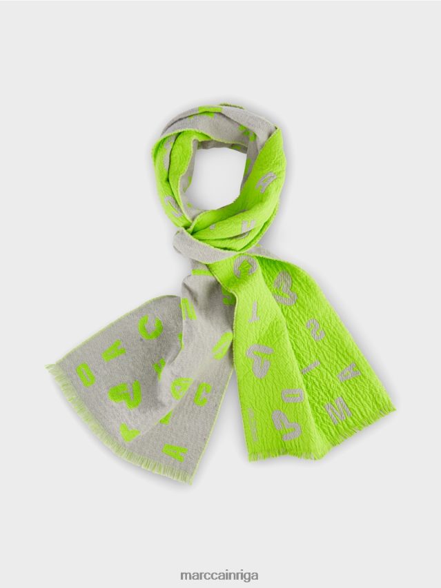 piederums pelēks VRBHXD1688 Marc Cain apgriežama šalle ar austu dizainu