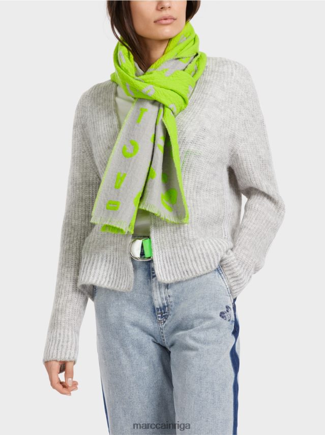 piederums pelēks VRBHXD1688 Marc Cain apgriežama šalle ar austu dizainu