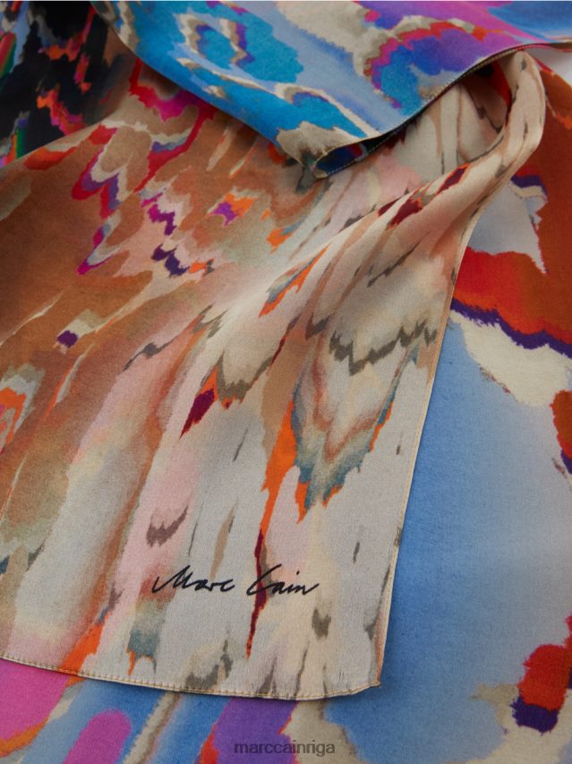 piederums tumšas vasaras debesis VRBHXD1677 Marc Cain zīda šalle ar apdruku