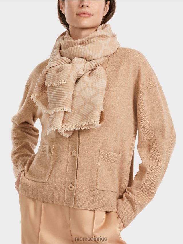 piederums tumšs krēms VRBHXD1674 Marc Cain šalle ar ielocēm