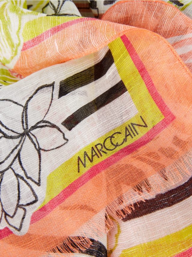 piederums viegla terakota VRBHXD1715 Marc Cain mīksta vasaras šalle ar apdruku