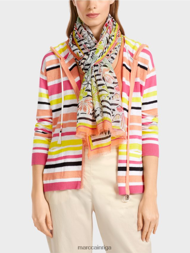 piederums viegla terakota VRBHXD1715 Marc Cain mīksta vasaras šalle ar apdruku