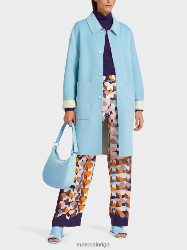 piederums atmosfēras zils VRBHXD1535 Marc Cain mākslīgā kroka soma ar augšējo rokturi